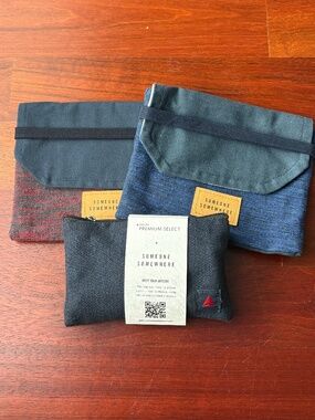 3 Delta One Someone Somewhere Artisan Amenity Kit/Toiletry Pouches - Unisex